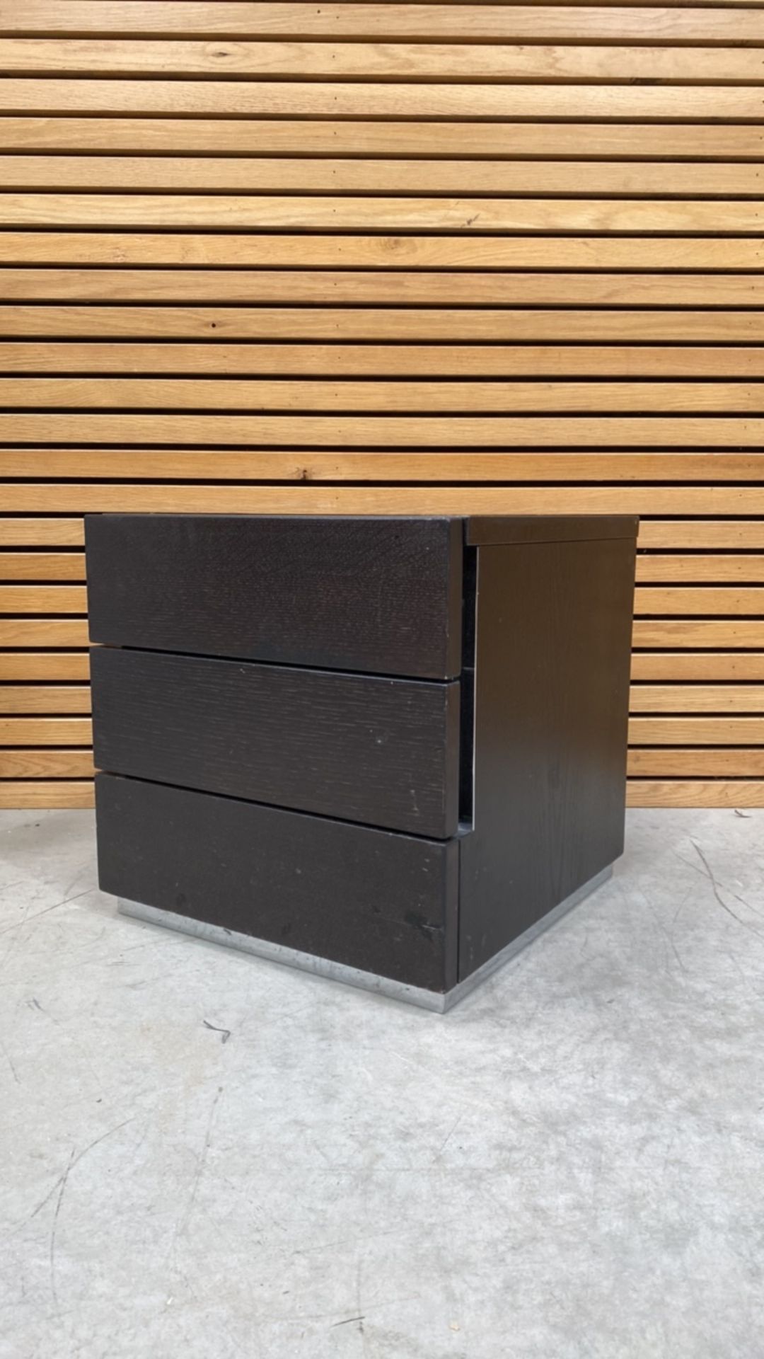 Black Wooden Cabinet With 2 Drawers - Image 4 of 4