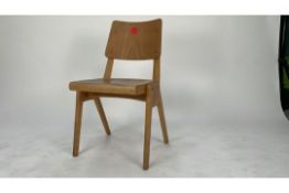 Mid Century Half back wooden chair x5