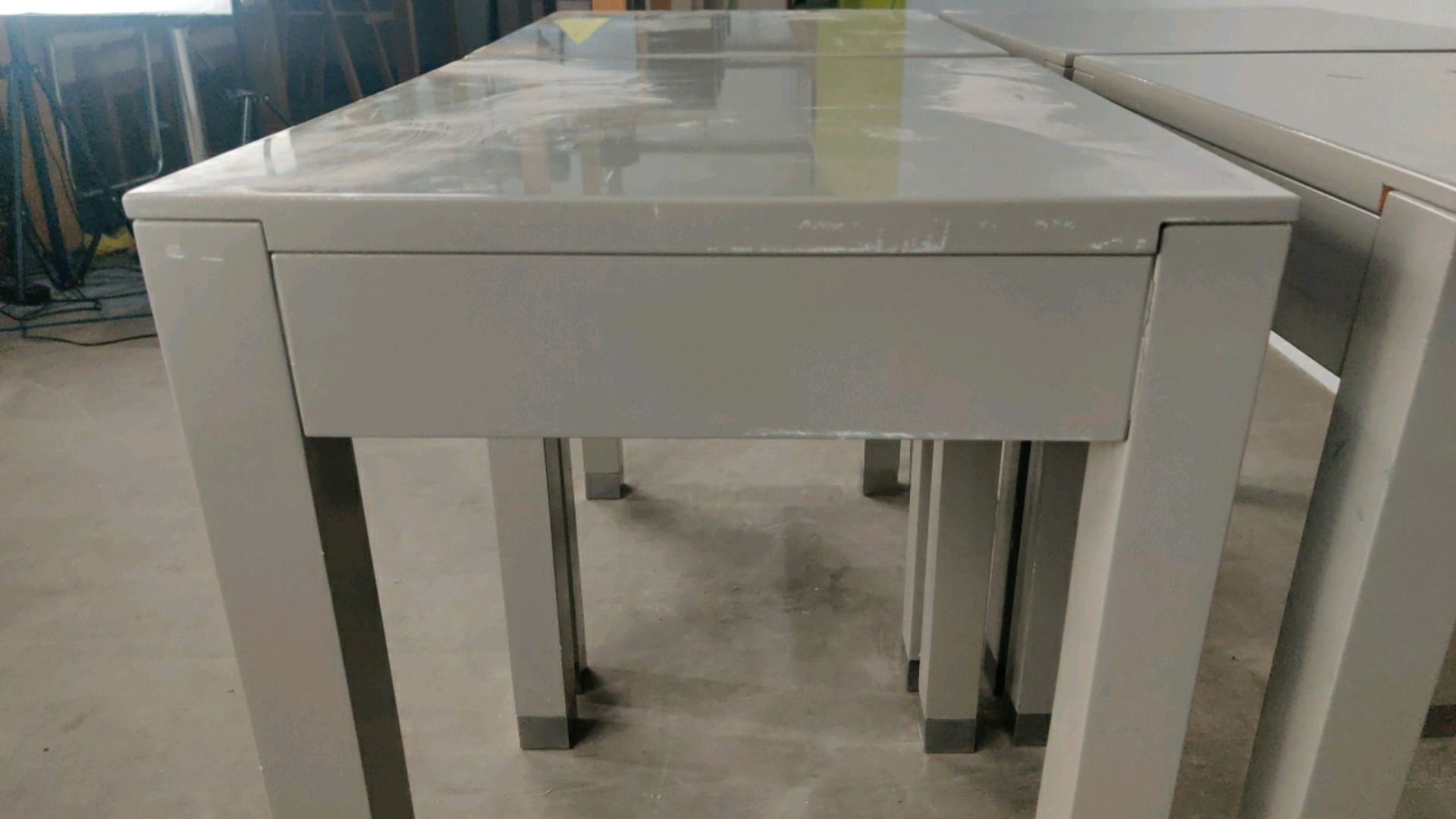 Side Table with Drawer - Grey Gloss Finished x4 - Image 5 of 6