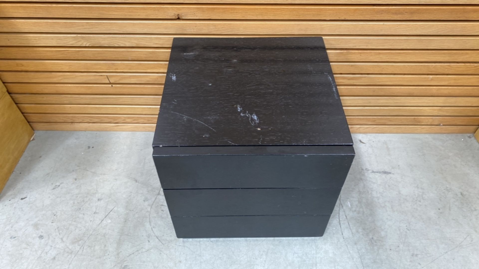 Black Wooden Cabinet With 2 Drawers - Image 2 of 3