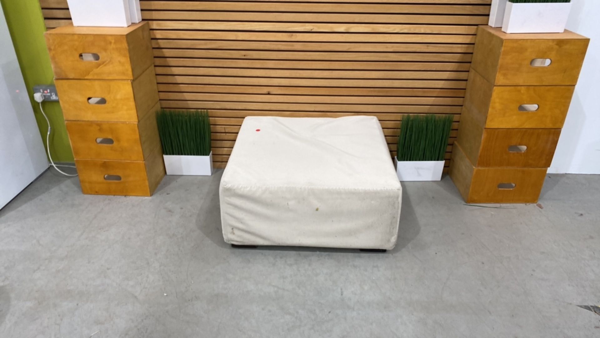 Cream Low Level Pouffe - Image 2 of 5