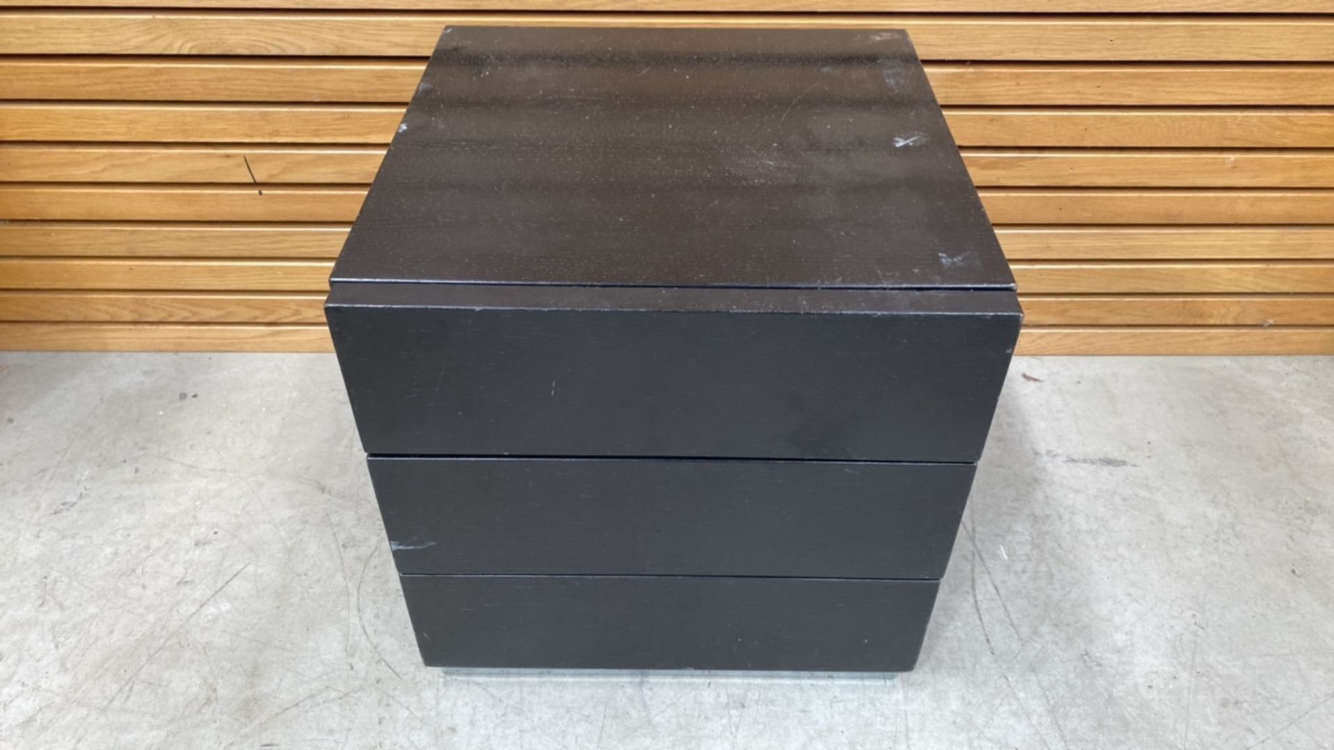 Black Wooden Cabinets With 2 Drawers X2 - Image 2 of 3