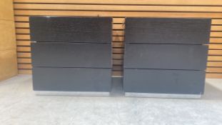 Black Wooden Cabinet With 2 Drawers X2