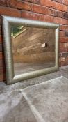 Square Wall Mirror With Gold Coloured Frame x2