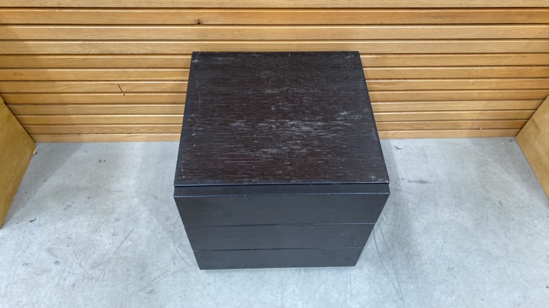 Black Wooden Cabinet With 2 Drawers - Image 2 of 4