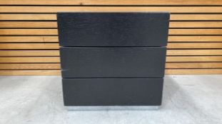 Black Wooden Cabinets With 2 Drawers X2