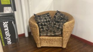 Wicker Curved Armchair
