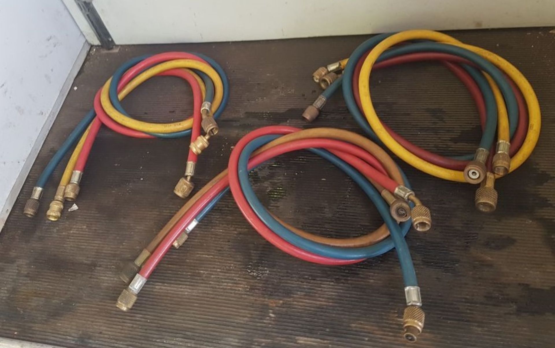3 x full sets of 1/4" SAE Yellow Jacket refrigeration hoses