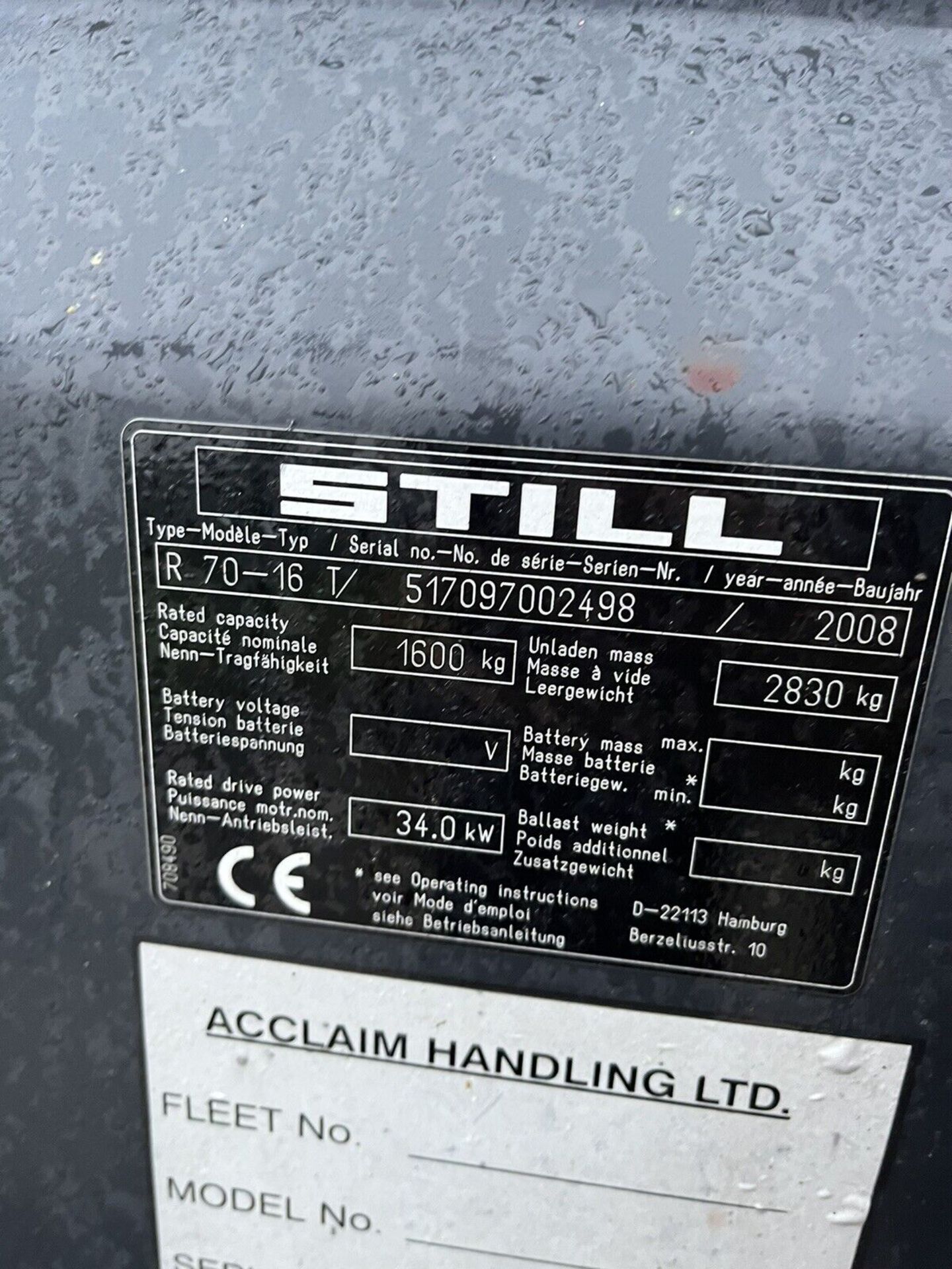 Still 1.6 Gas Forklift Container Spec Only 2000 Hours From New - Image 5 of 5