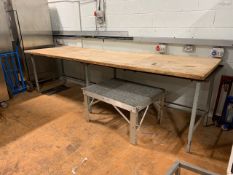 Large Wooden Top Work Bench