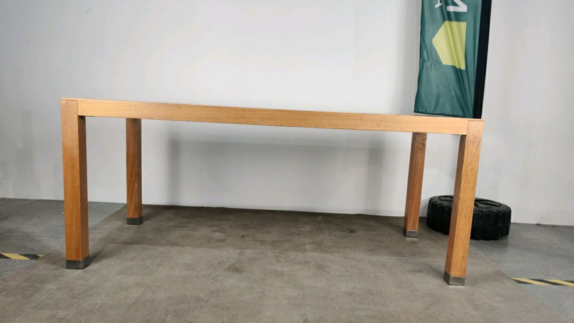 Large Wooden Table With Chromed Feet - Image 2 of 5