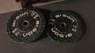 Bison 10Kg Bumper Weight Plate X2 (Patterned)