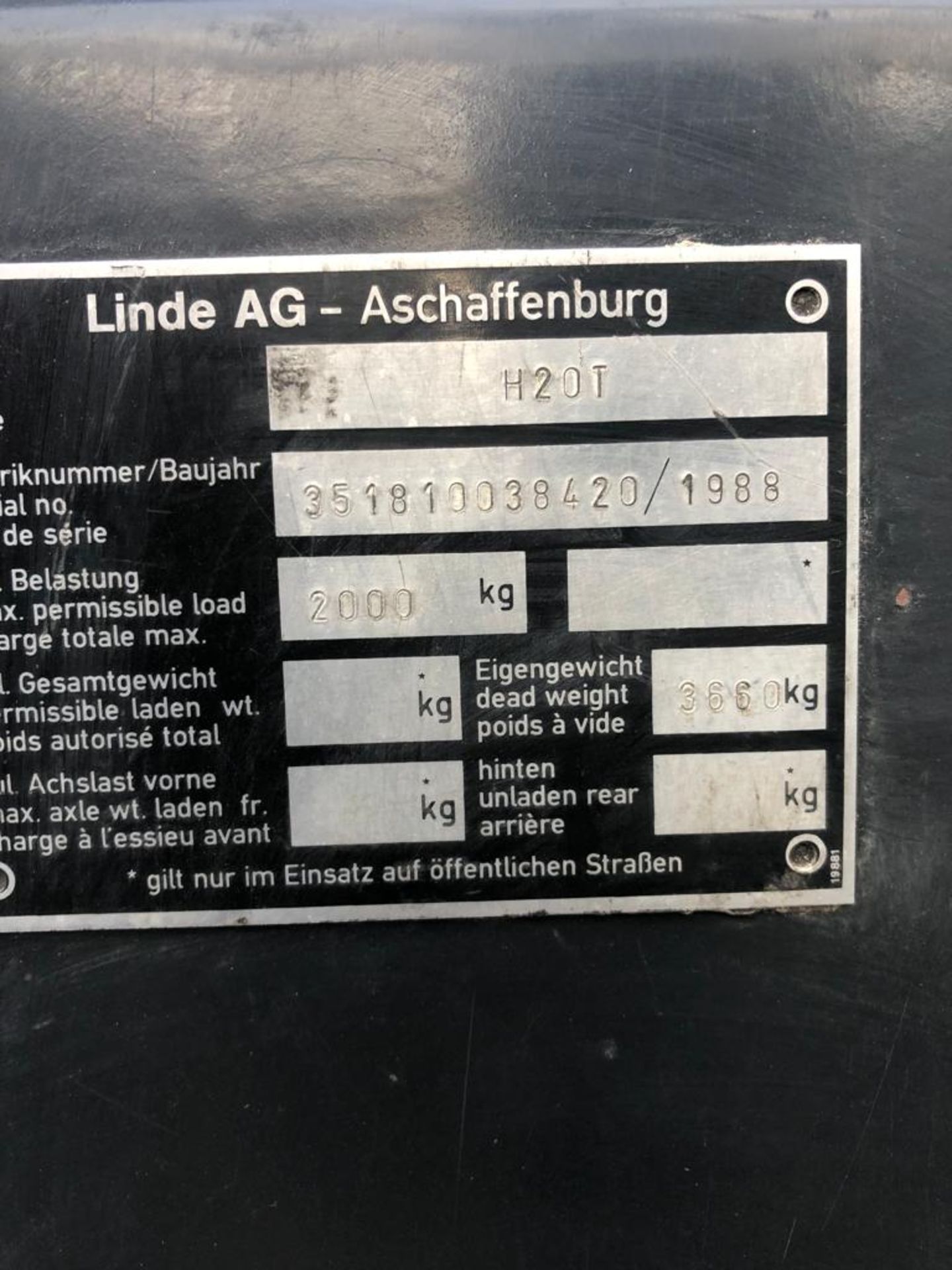 Linde 2.0 Gas Forklift - Image 9 of 9
