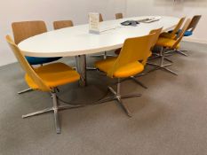 Large White Meeting Table With X10 Kinnarps Chairs
