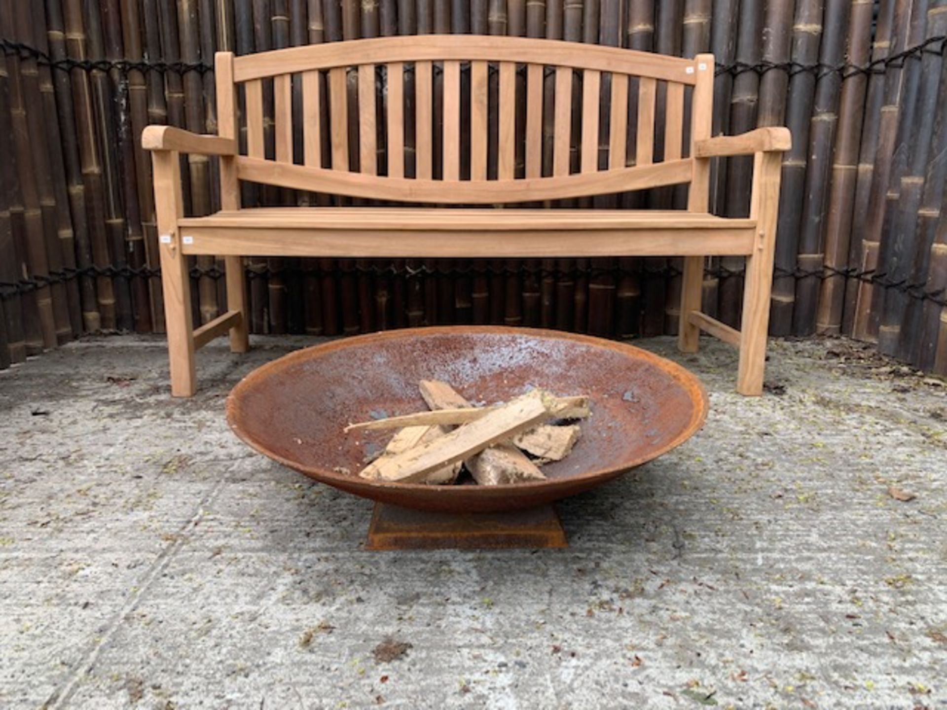 Contemporary Rustic Firepit & Log Burner On Base - Image 2 of 3