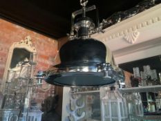 Industrial Style Nickel Hanging Light On Chain
