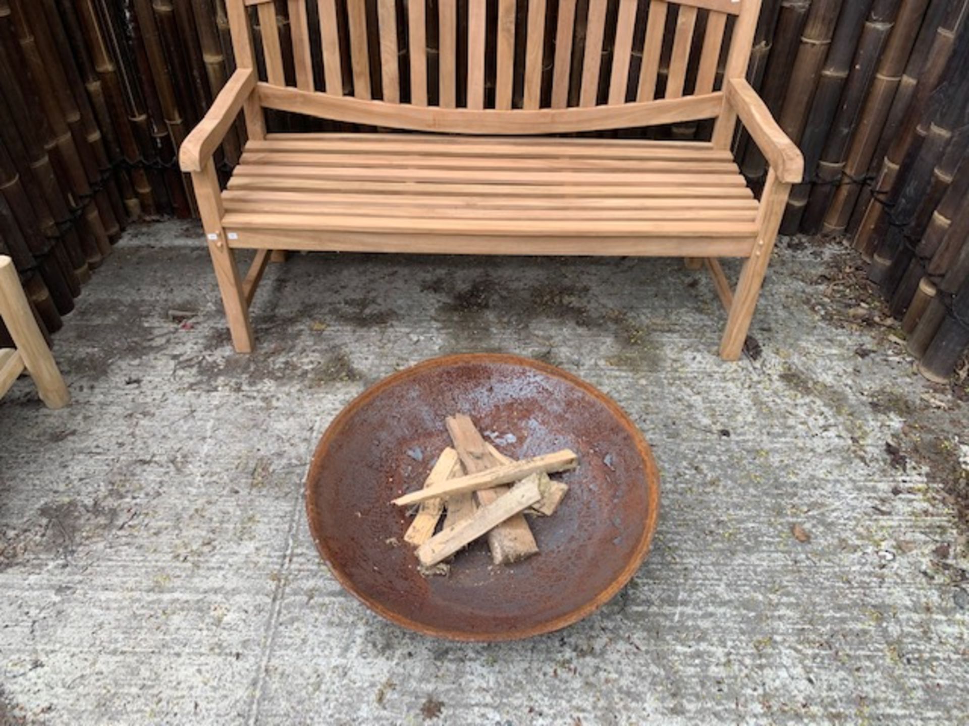 Contemporary Rustic Firepit & Log Burner On Base - Image 2 of 3