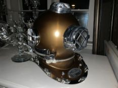 Large Nickel & Gold Divers Helmet