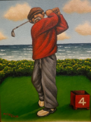 'Fore' signed oil on canvas by Scottish artist Graham McKean