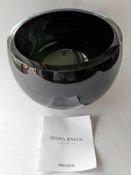 Medium Ilse Black Glass Bowl By Georg Jensen.