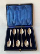 Edwardian Silver Tea Spoon Set in Case
