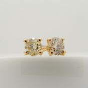 Pair of 18ct rose gold 0.37 carat diamond solitaire stud earrings, boxed