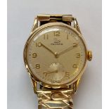Vintage 9ct Gold Record Manual Wind Watch.
