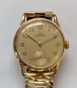 Vintage 9ct Gold Record Manual Wind Watch.