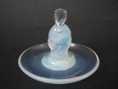 René Lalique Opalescent Glass 'Canard (duck)' Cendrier rond/ashtray
