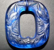 René Lalique Electric Blue Glass 'Grenouilles' Pendant
