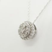 White gold 0.50 carat diamond cluster necklace with gift box
