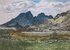Blaven, Torrin Isle of Skye pastel by Scottish artist Mary Nicol Neill Armour LLD, R.S.A., R.S.W