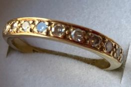 Ladies 10 Diamond Half Eternity Ring On 18ct Gold Band