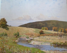 Riverside view by William Arthur Carrick, Oil on Canvas