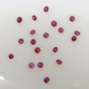 Parcel of 19 unmounted natural ruby gemstones