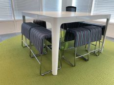 Large White Meeting Table With X8 Stools