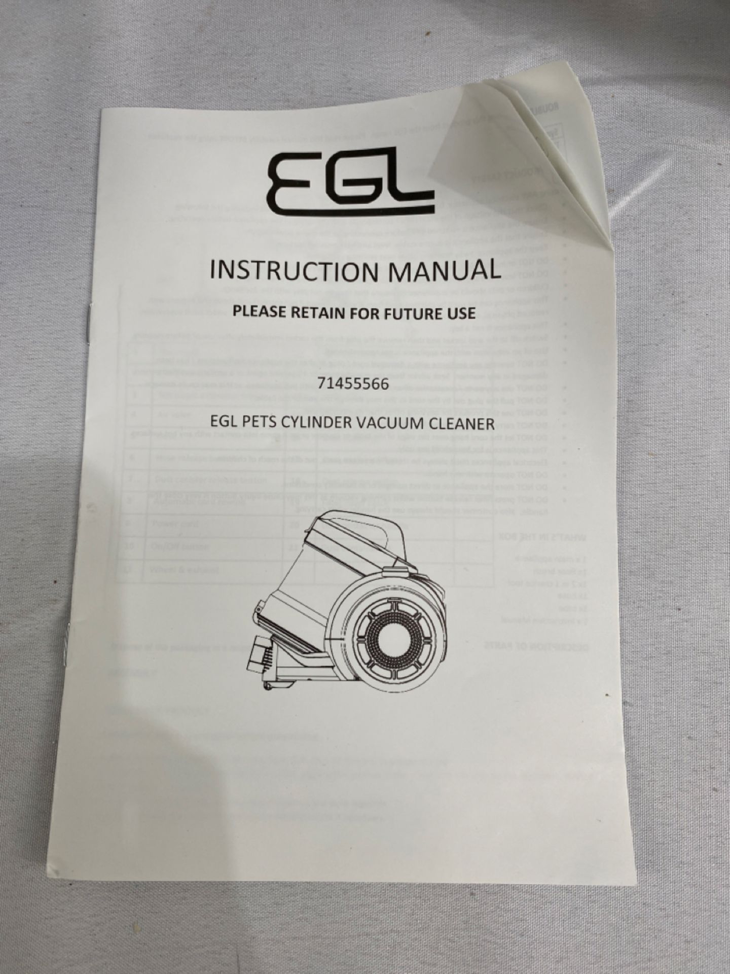 EGL PETS CYLINDER VACUUM CLEANER - Image 4 of 4