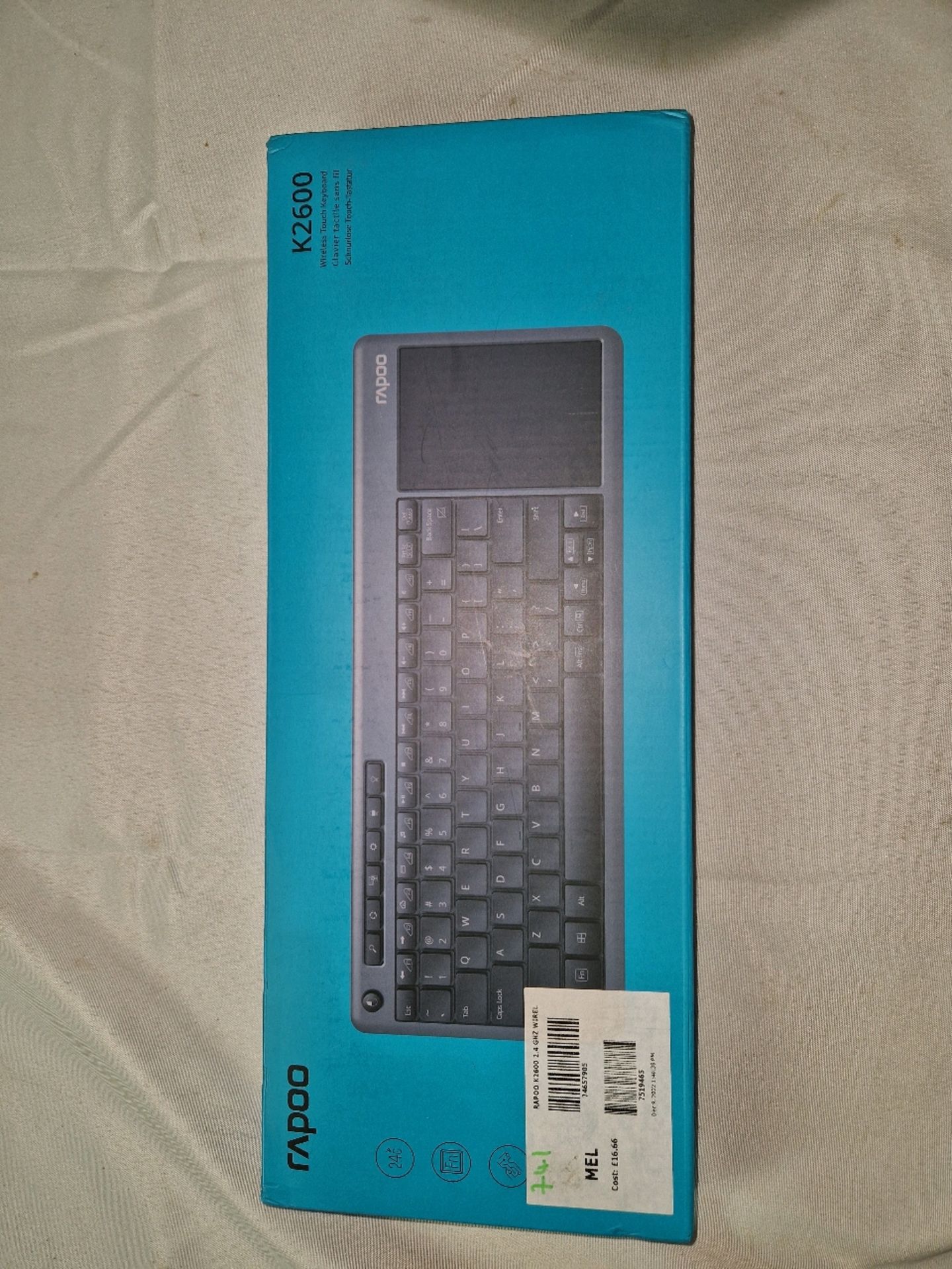 RAPOO K2600 2.4 GHZ WIRELESS MULTIMEDIA COMPUTER KEYBOARD