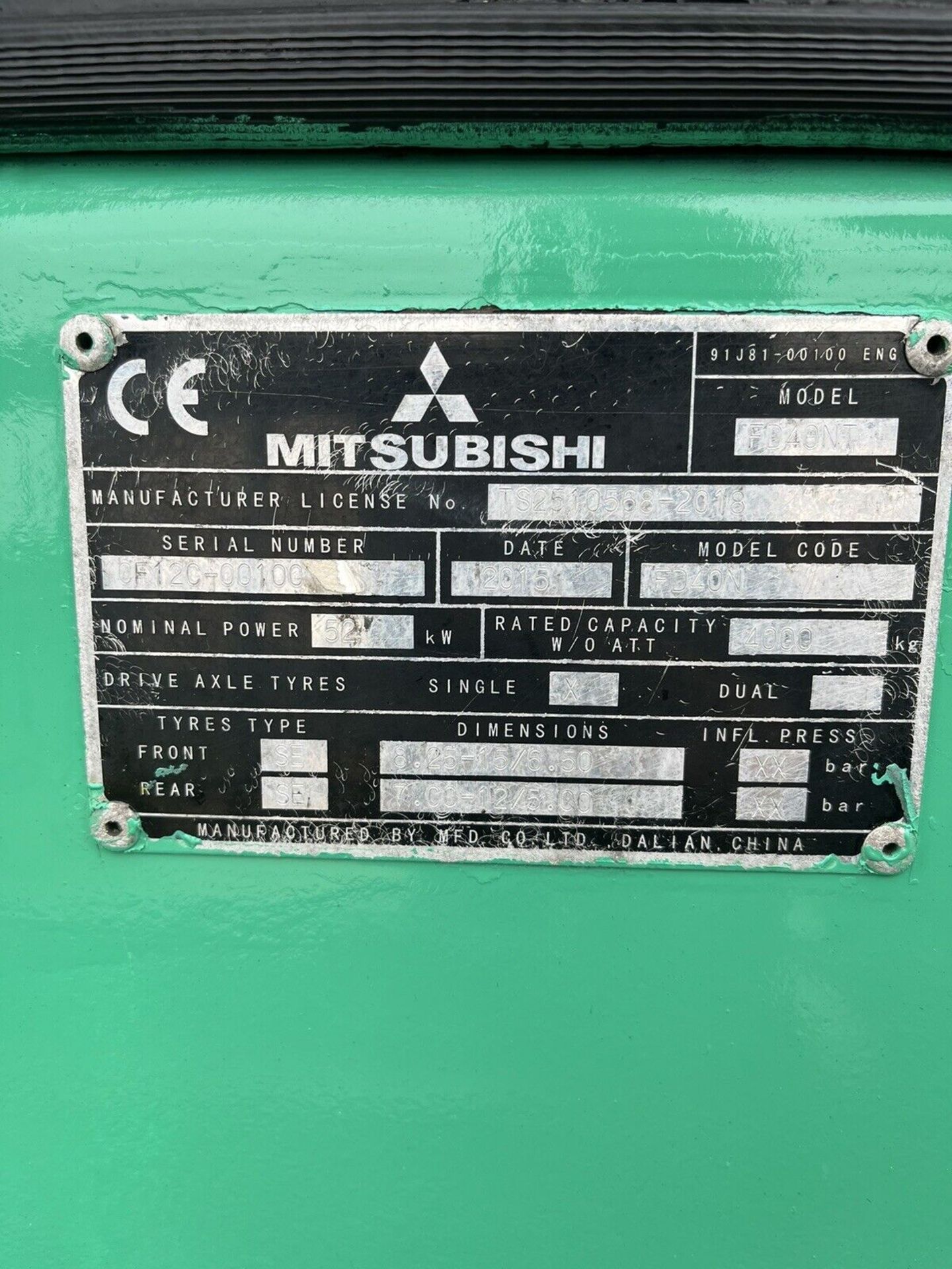 2015, Mitsubishi 4 Tonne Diesel Forklift - Bild 7 aus 8