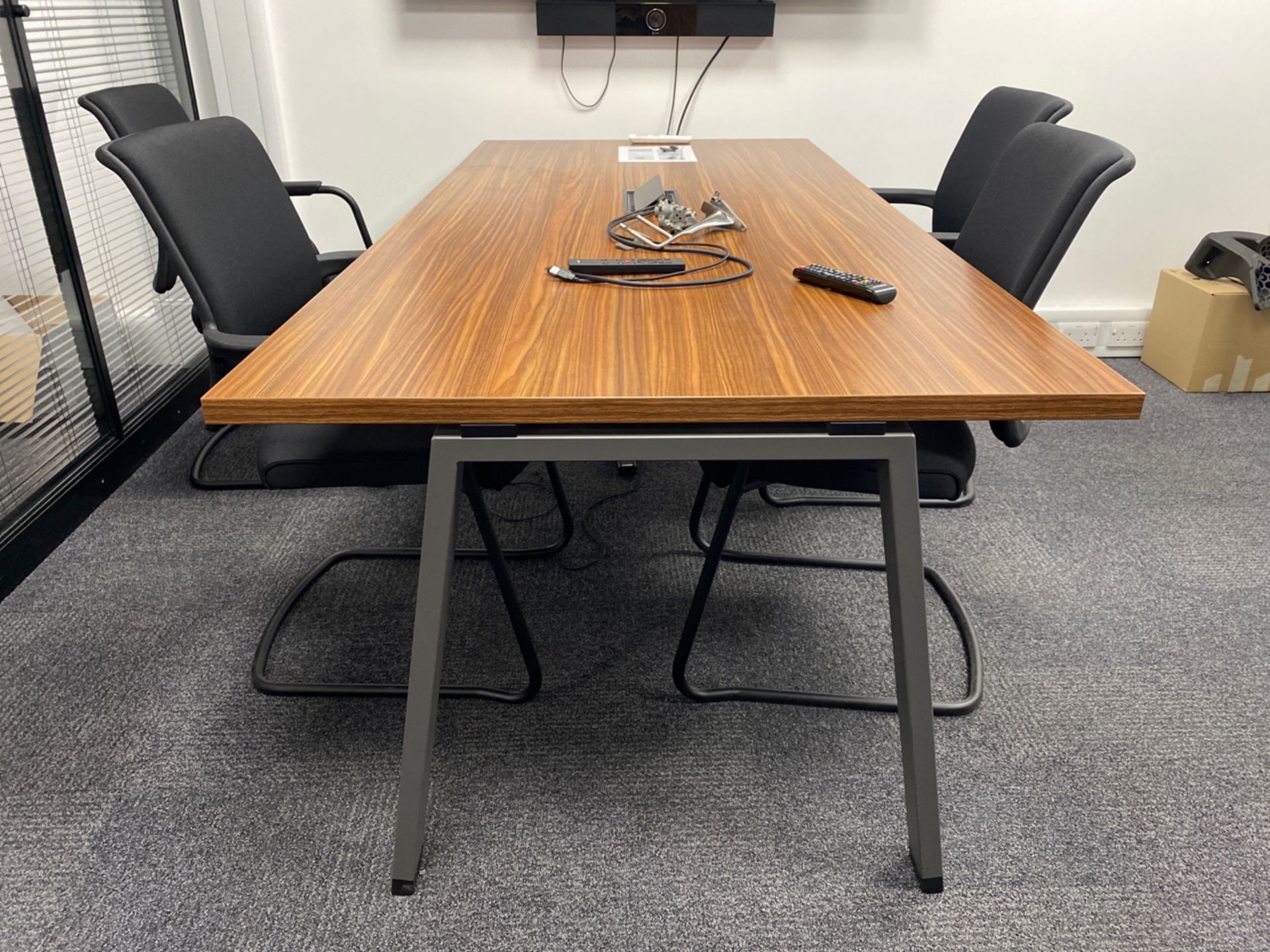 Wooden Meeting Desk with X4 Chairs