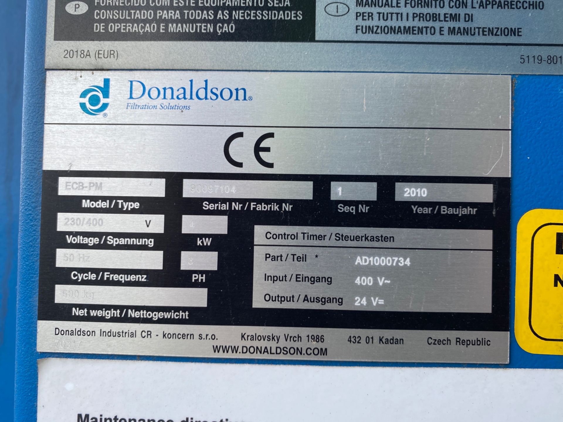 Donaldson Torit DCE Filtration Unit X3 - Image 7 of 10