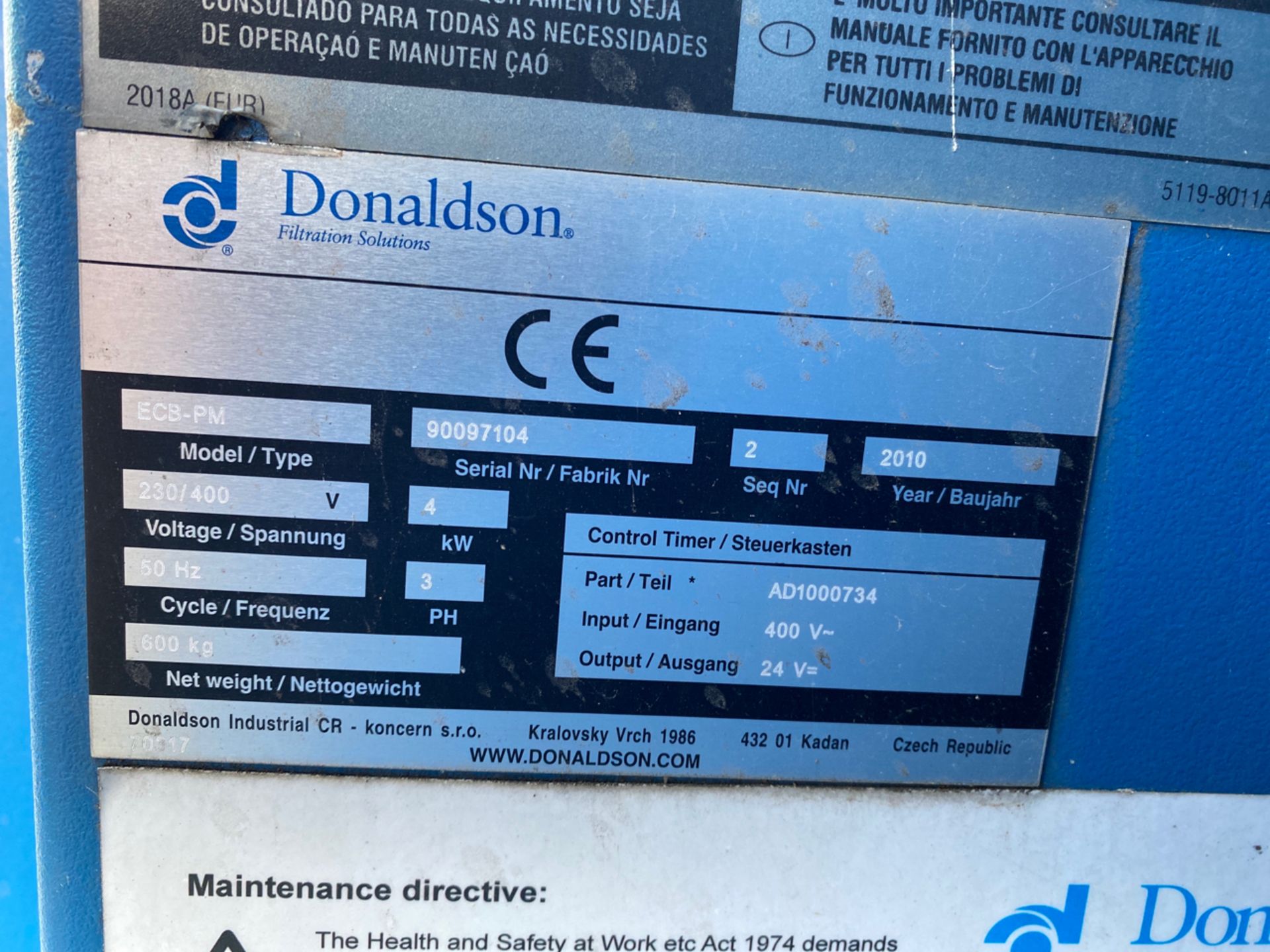 Donaldson Torit DCE Filtration Unit X3 - Image 8 of 10