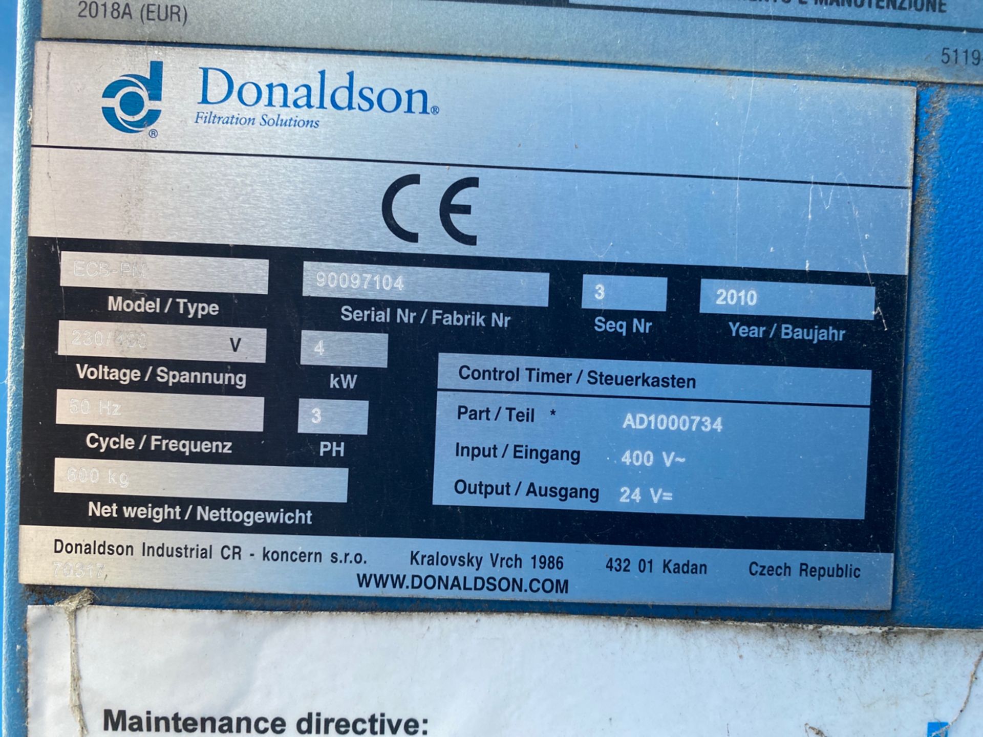 Donaldson Torit DCE Filtration Unit X3 - Image 9 of 10