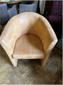 Beige Bucket Chairs x4 with Round Table