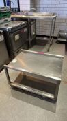 2 tier stainless steel dolly on lockable wheels