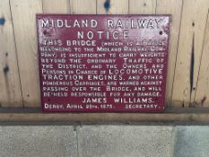 Antique Midland Railway Notice Sign
