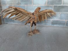 Driftwood Eagle Figure