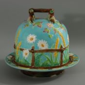 Victorian George Jones Majolica Daisy Cheese Keeper