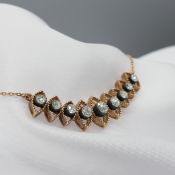 Stunning vintage-style rose-cut graduated diamond necklace