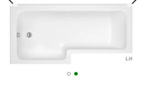 High Quality Reinforced 1600mm Left Hand L-Shape bath, finished in high gloss white.